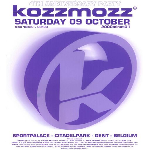 DJ Hell at "Kozzmozz - 4th Anniversary" @ 't Kuipke (Gent - Belgium) - 9 October 1999