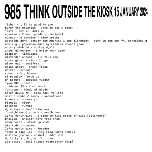 985 NEW BRAILLE | WESTSIDE GUNN | ADDISON GROOVE | SEVEN DAVIS JR. | UNKLE G | DJ NATURE | XL REGULA