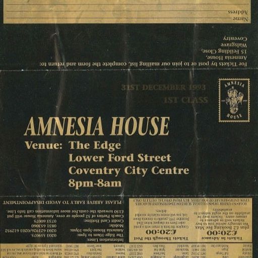 Fabio - Amnesia House 'New Years Eve Extravaganza' - The Edge, Coventry - 31.12.93