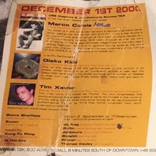 Marco Carola & Tim Xavier at "FRIDAYnightKARMA" @ C2K (Houston-USA) - 1 December 2000
