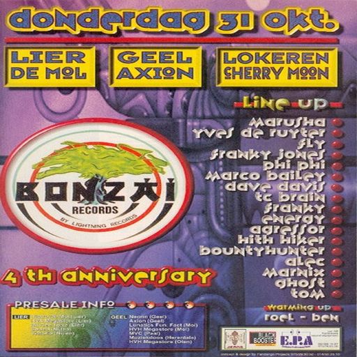 Marusha at "4th Anniversary Bonzai Records" at Cherry Moon (Lokeren) - 31 October 1996