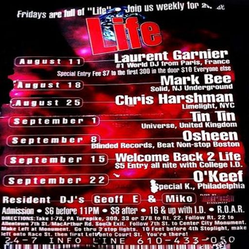 Laurent Garnier at "Life" @ The Freight Yard (Allentown - USA) - 11 August 1995