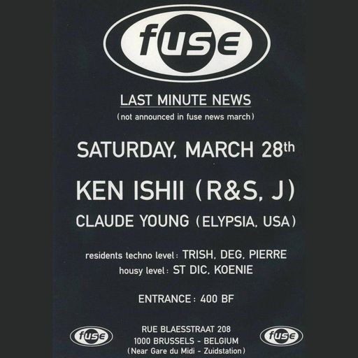 Ken Ishii at Fuse (Brussel - Belgium) - 28 March 1998