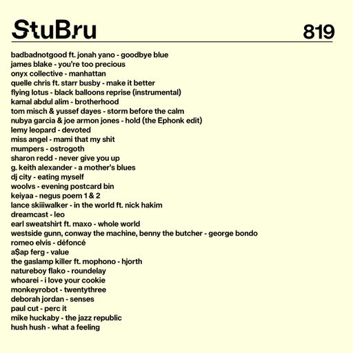 #819 NEW JAMES BLAKE | BADBADNOTGOOD | LANCE SKIIIWALKER | EARL SWEATSHIRT | ONYX COLLECTIVE | ...