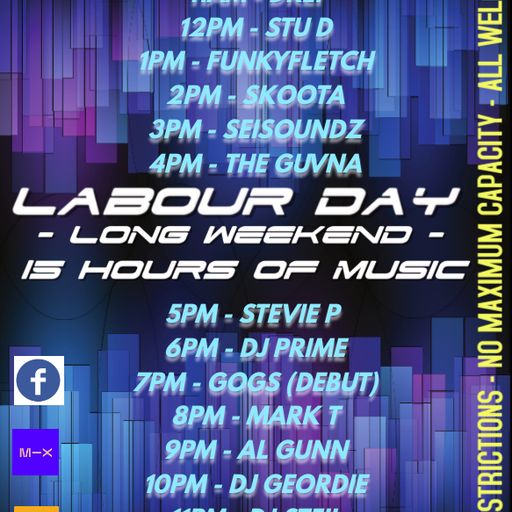 Labour Day Long Weekend - First 7 DJ sets from the 15 hour Marathon - The Pirates Of Perth Radio