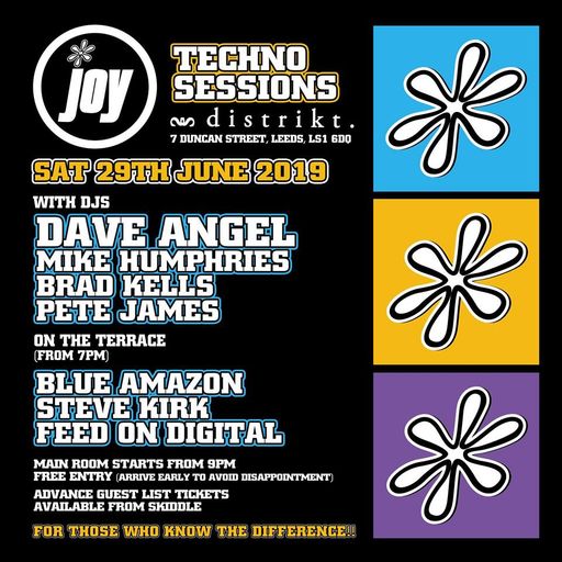 Dave Angel at "Joy Techno Sessions" @ Distrikt Bar (Leeds - UK) - 29 June 2019