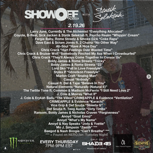 DJ Statik Selektah - Showoff Radio (SXM Shade45) - 2026.02.19
