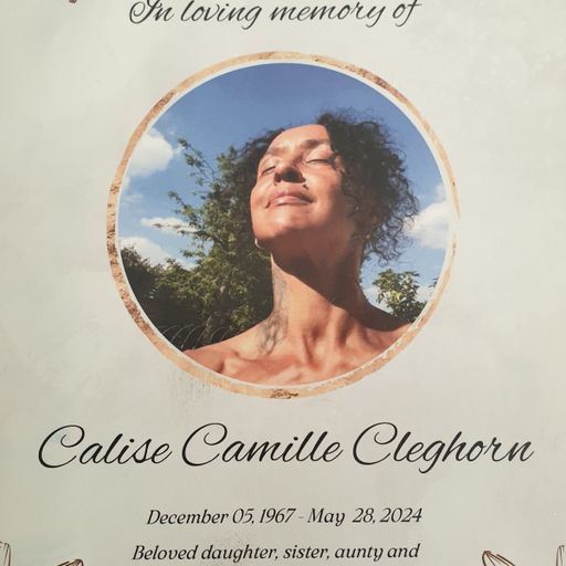 6/6/2025 In Loving Memory Of Calise Camille Cleghorn Dec 05-1967 to May 28-2024 My Little Sister.