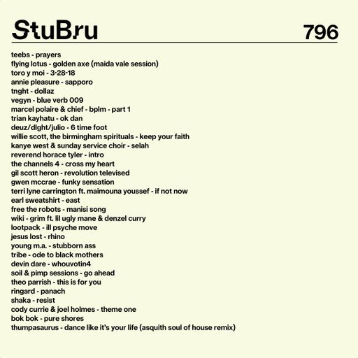 796 NEW VEGYN | EARL SWEATSHIRT | THEO PARRISH | SHAKA| BOK BOK | SOIL & PIMP SESSIONS | CODY CURRIE