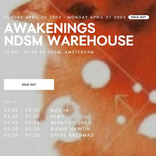 Magda & DJ Remy at "Awakenings | Easter" @ NDSM Warehouse (Amsterdam-NL) - 20 April 2003