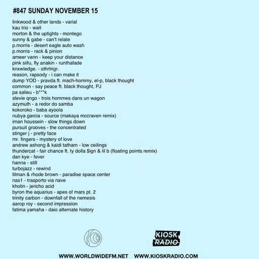 #847 NEW LINKWOOD | PINK SIIFU | P.MORRIS | FLOATING POINTS | HANNA | BYRON THE AQUARIUS | PE SALIEU