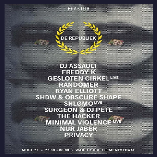 Surgeon b2b DJ Pete at "De Republiek" @ Warehouse Elementenstraat (Amsterdam) - 27 April 2018