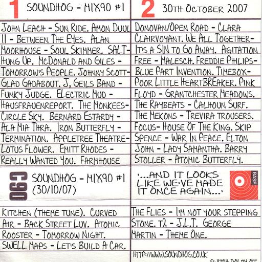 Soundhog - Mix90 #1 (30th October, 2007)