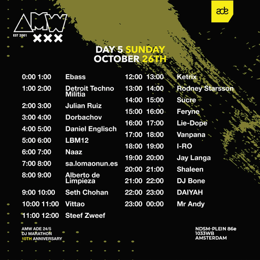 DJ Bone at "AMW x ADE DJ Marathon - Day 5" (Amsterdam-NL) - 26 October 2025