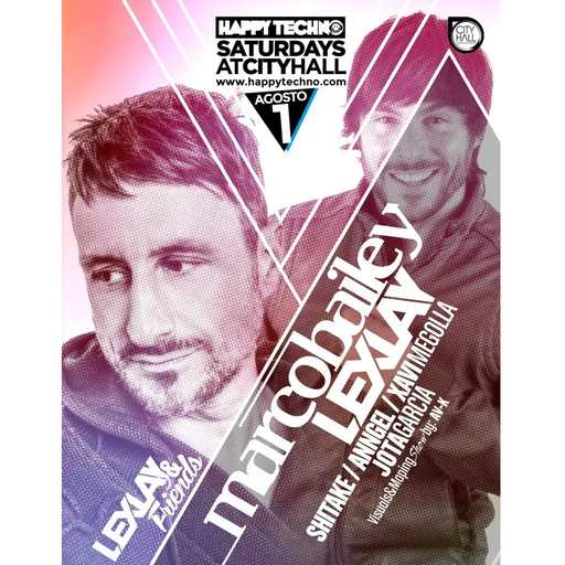 Lexlay B2B Marco Bailey at "Happy Techno" @ City Hall (Barcelona-Spain) - 1 August 2015
