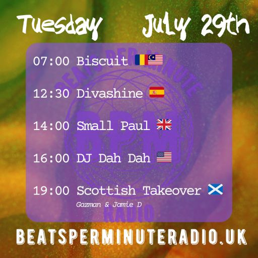 Biscuit- Tuesday Drum and Bass Crunch- Live on Beats Per Minute Radio 29.7.2025.