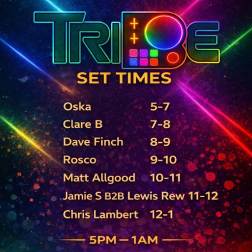 Tribe 28/3/26: DJ's Clare B, Dave Finch, Rosco, Matt Allgood, Chris Lambert