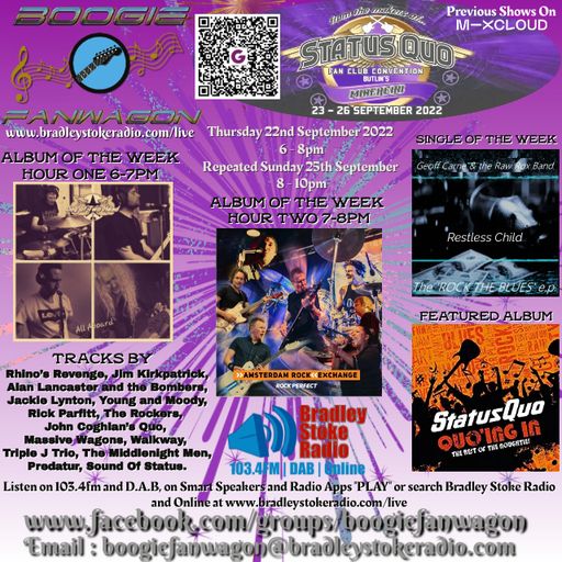 Boogie Fanwagon 22nd September 2022. Status Quo Convention Special.