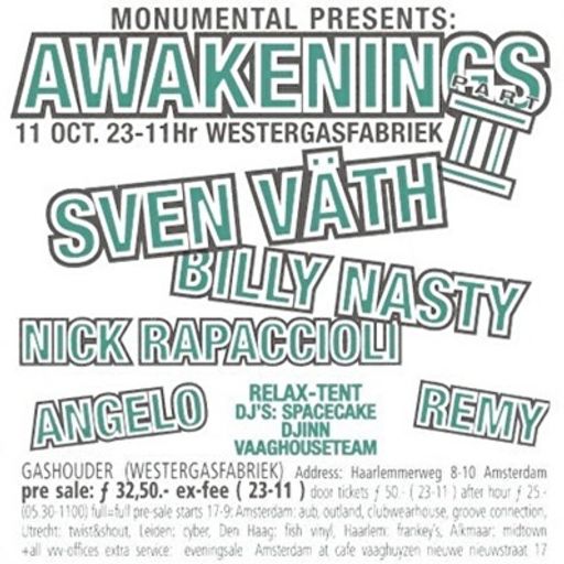 Sven Väth at "Awakenings II" @ Westergasfabriek (Amsterdam-NL) - 11 October 1997