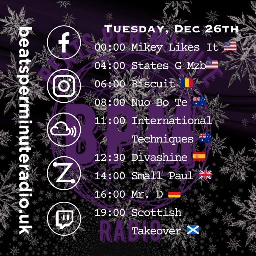 Biscuit-Boxing Day Tuesday Techno Crunch-Live from Bucharest-Beats Per Minute Radio 26.12.2023