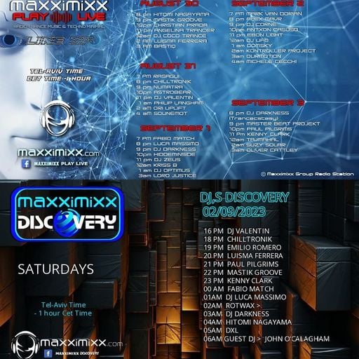 MaxxiMixx Play Live Aug. 30th, Discovery Sept. 2nd, '23