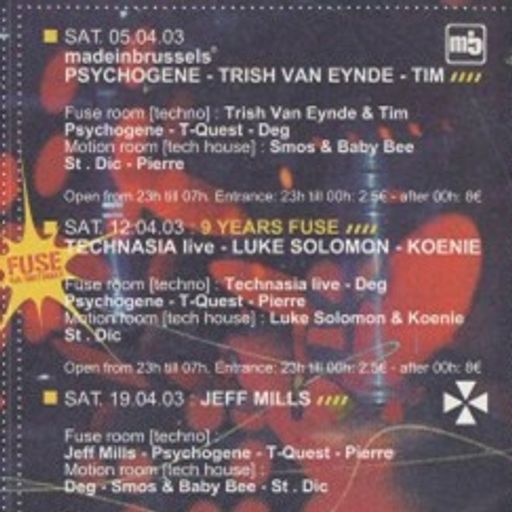 Jeff Mills at Fuse (Brussels-Belgium) - 19 April 2003