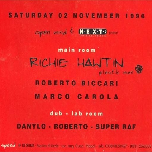Marco Carola & Richie Hawtin at "Speed" @ Lido Le Dune (Napoli - Italy) - 2 November 1996
