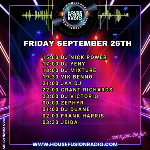 House Fusion Radio "Midnight Vibes #59" Friday, Sep. 26th, '25