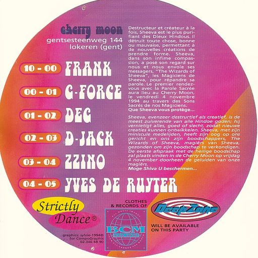 Deg & Zzino at "Wizards of Sheeva 1" at Cherry Moon (Lokeren - Belgium) - 4 November 1994