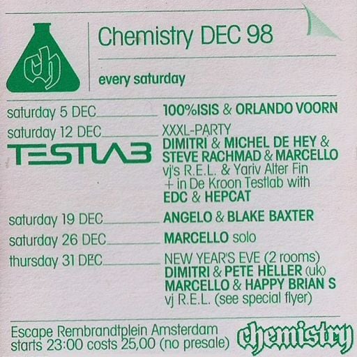 Blake Baxter at "Chemistry" @ Club Escape (Amsterdam - NL) - 19 December 1998