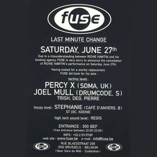 Joel Mull & Percy X at Fuse (Brussel - Belgium) - 27 June 1998