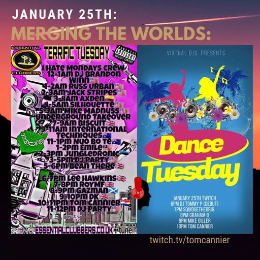 Tom Cannier - Essentail Clubbers Terrific Tuesday - Virtual DJ'S Dance Tuesday - 250122 - TECHNO!!!