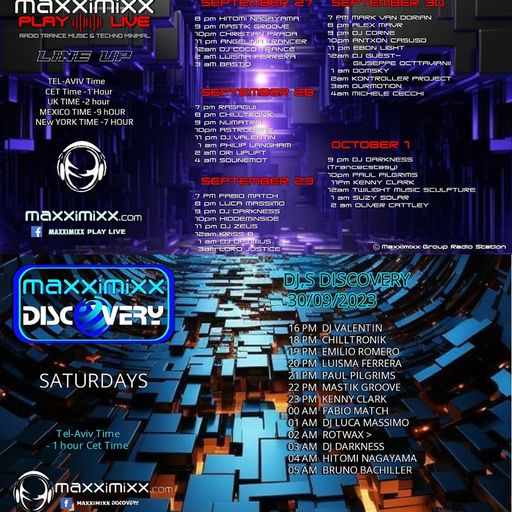 MaxxiMixx Play Live Sept. 27th, Discovery 30th, '23
