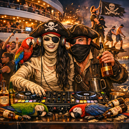 Mutiny On The Bounty. Drunk Pirate Salem & Mummy