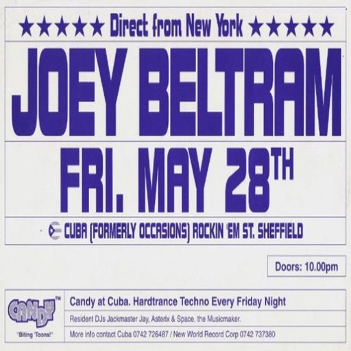 Joey Beltram at "Candy" @ Cuba (Sheffield-UK) - 28 May 1993