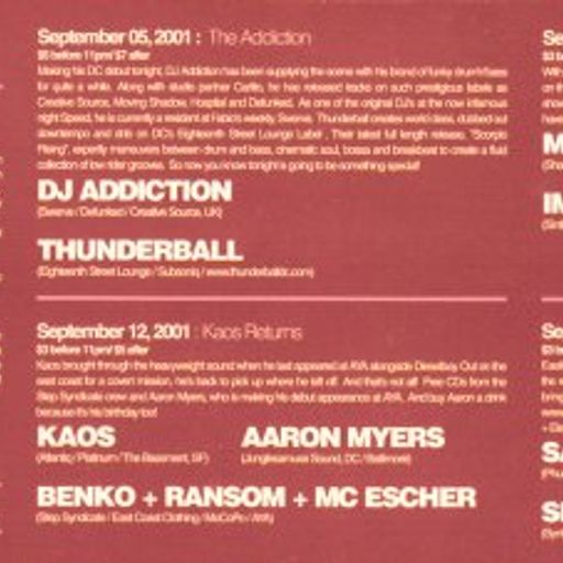 DJ Addiction - Live at AYA [Club Insomnia, DC]   9-5-2001