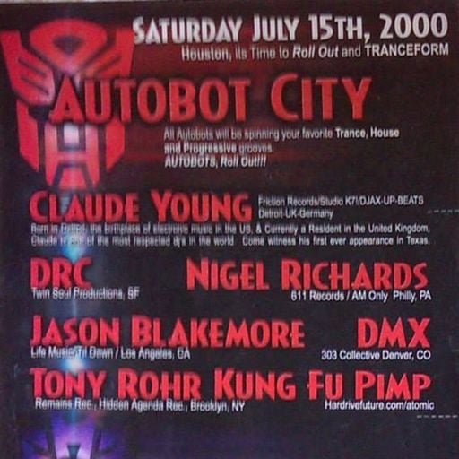 Claude Young at Tranceform "Autobot City" (Houston - USA) - 15 July 2000