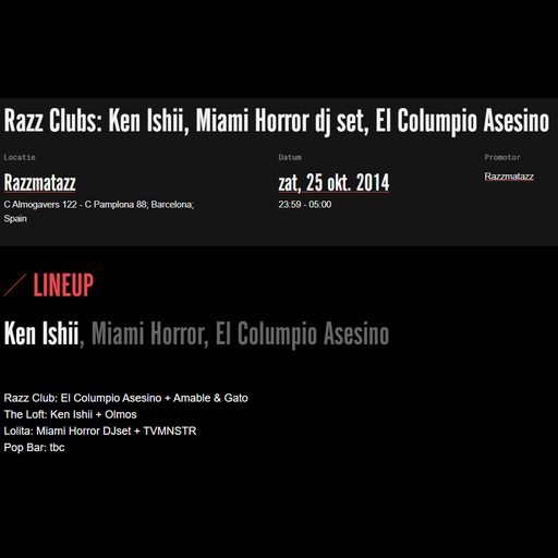 Ken Ishii at Razzmatazz (Barcelona - Spain) - 24 October 2014