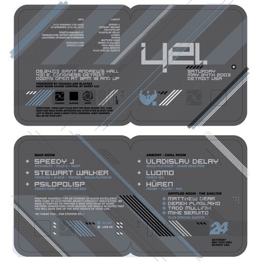 Speedy J at "YEL" @ St Andrews (Detroit - USA) - 24 May 2003