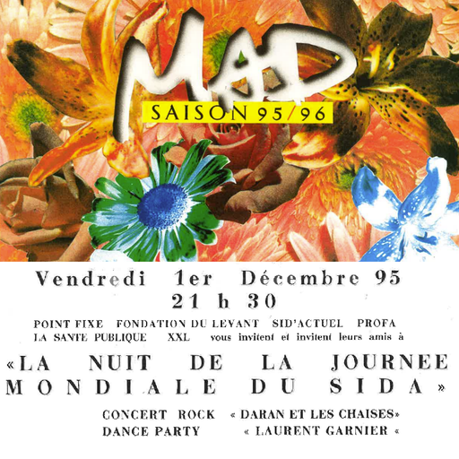 Laurent Garnier at "Nuit de la Journée Mondiale du Sida" @ MAD (Lausanne-CH) - 1 December 1995