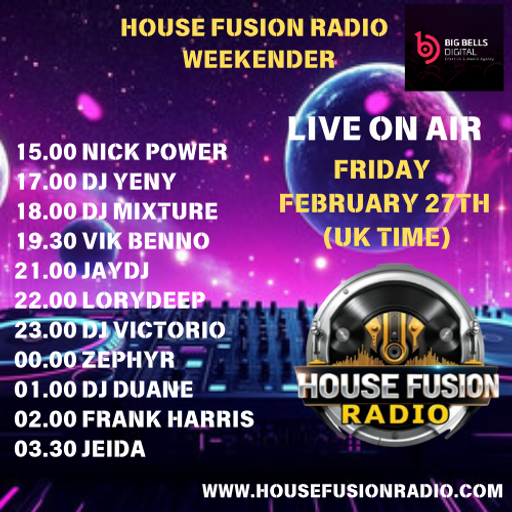 House Fusion Radio "Midnight Vibes #75" Friday, Feb. 27th, '26