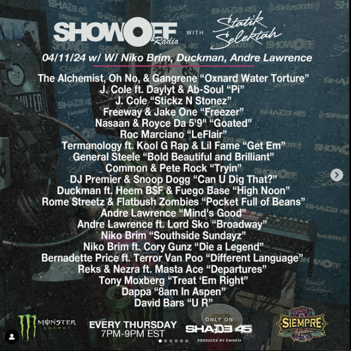 DJ Statik Selektah - Showoff Radio (SiriusXM Shade 45) - 2024.04.11