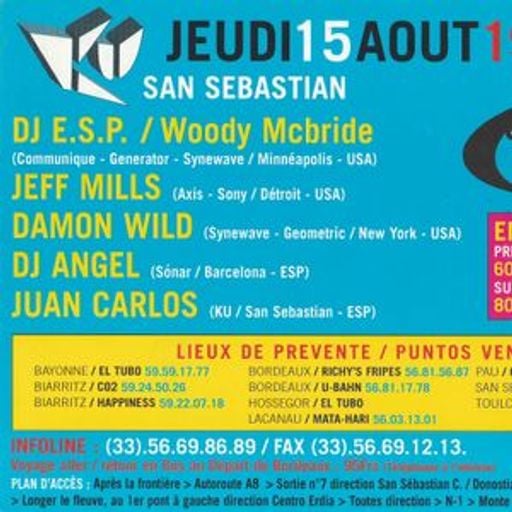 Jeff Mills at "Ad Libitum" @ KU (San Sebastian - Spain) - 15 August 1996