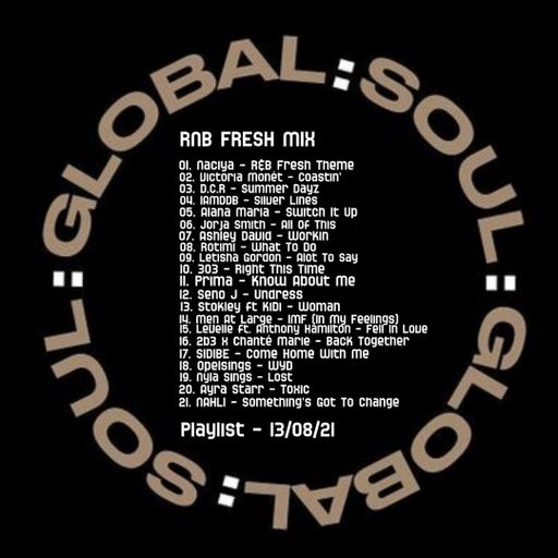 R&B Fresh Mix exclusively for Global Soul by Stevie Street 13th August 2021