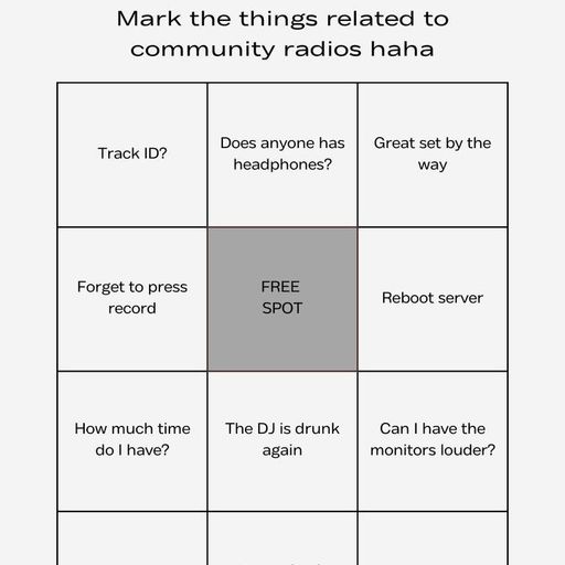 Signals 2 Noise Focus Week #3: Community Radio Bingo 10.06.2024