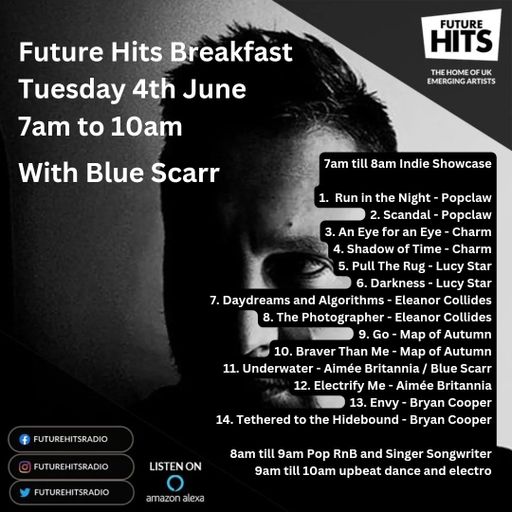 Future Hits Breakfast 4th June with Blue Scarr (Indie Showcase 7am - 8am)