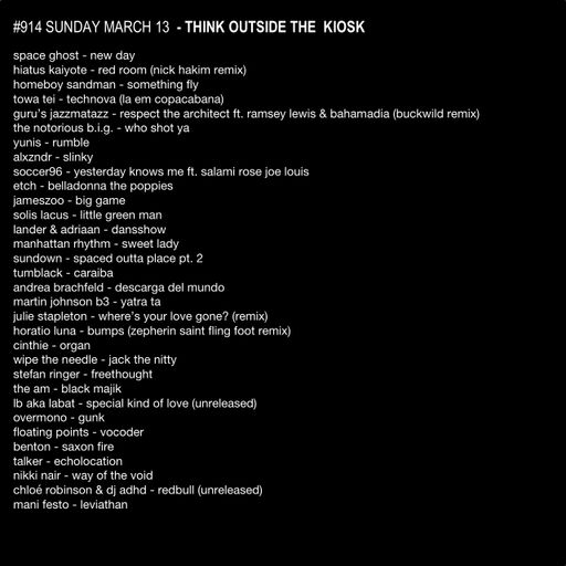 #914 KIOSK RADIO | NEW FLOATING POINTS | SOCCER96 | HORATIO LUNA | JAMESZOO | NIKKI NAIR | CINTHIE