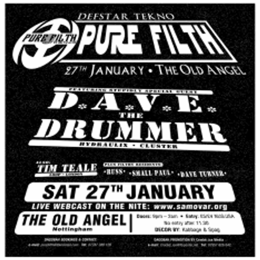 D.A.V.E. The Drummer at "Pure Filth" @ The Old Angel Inn (Nottingham-UK) - 26 January 2001