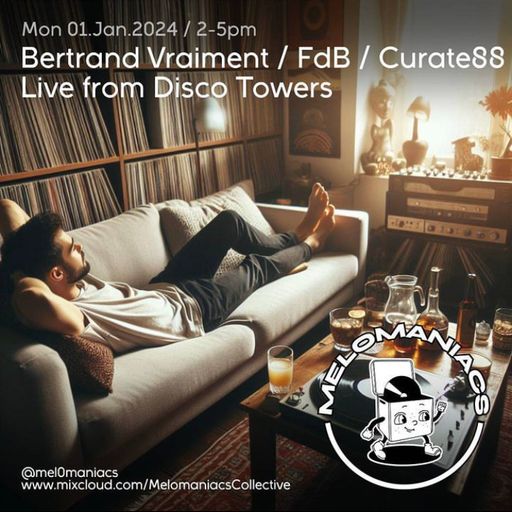 Bertrand Vraiment, FdB & Curate88 // Live from Disco Towers // 01.January.2024 // Melomaniacs Live