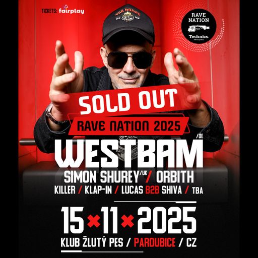 Westbam at "Rave Nation 2025" @ Klub Žlutý (Pardubice-Czech Republic) - 15 November 2025